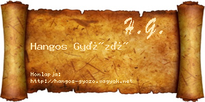 Hangos Győző névjegykártya
